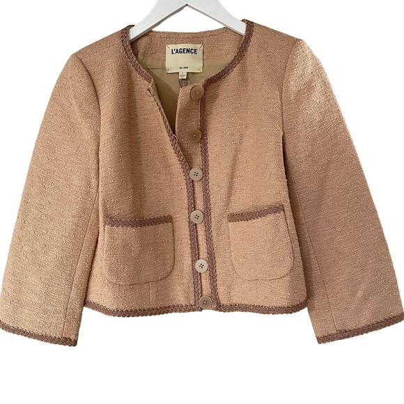 L'Agence Cropped Boucle Blazer Size 2